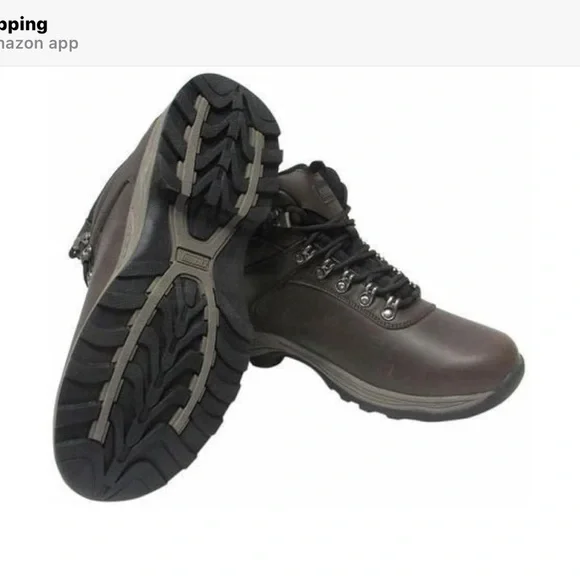 Khombu Brown Hiking Boots with Rugged Sole and Padded Collar - Picture 3 of 3